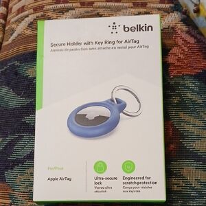 Belkin Blue AirTag Secure Holder with Key Ring